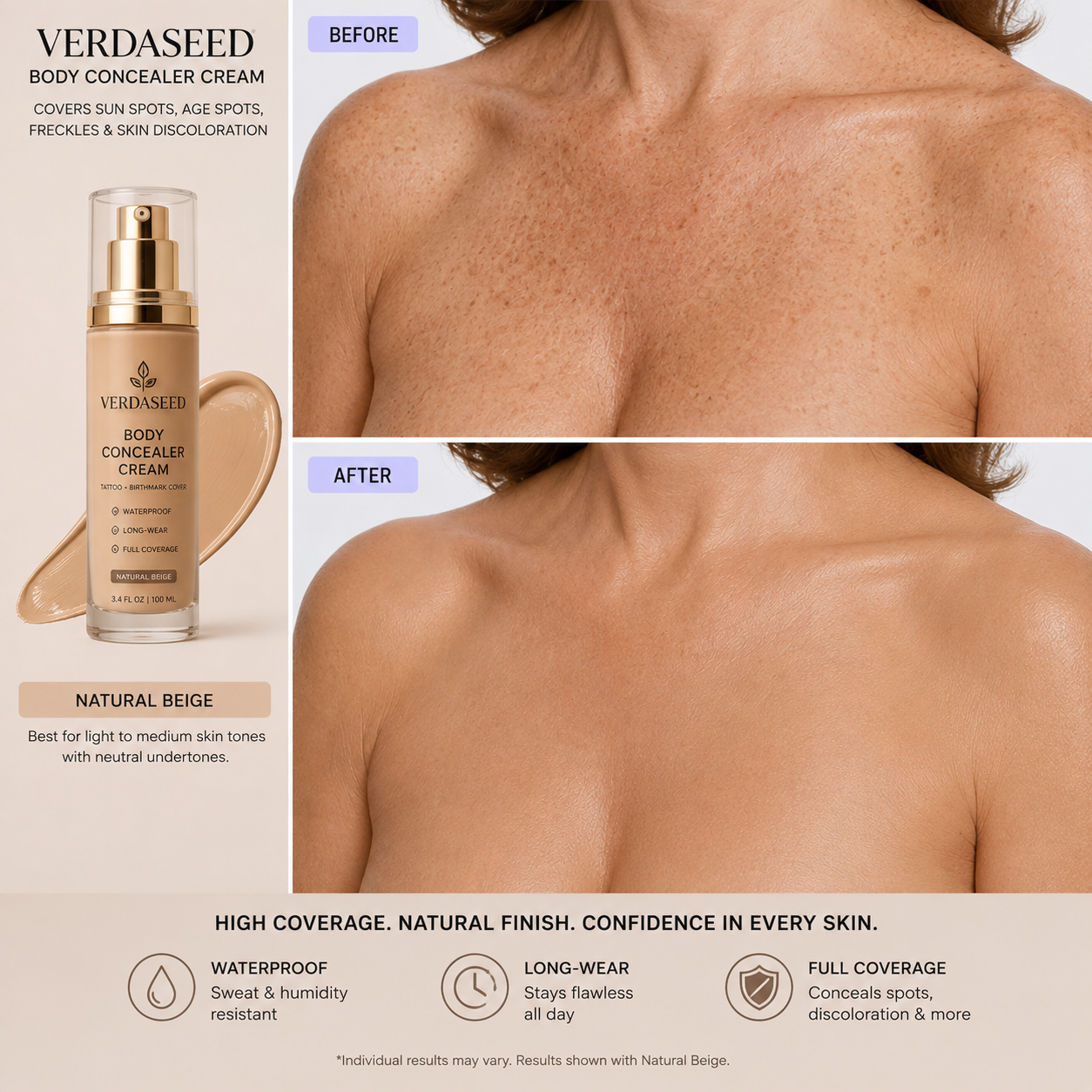 🔥 2026 NEW VERDASEED Body Concealer Cream ✨ Waterproof Full Coverage for Tattoos, Age Spots & Birthmarks