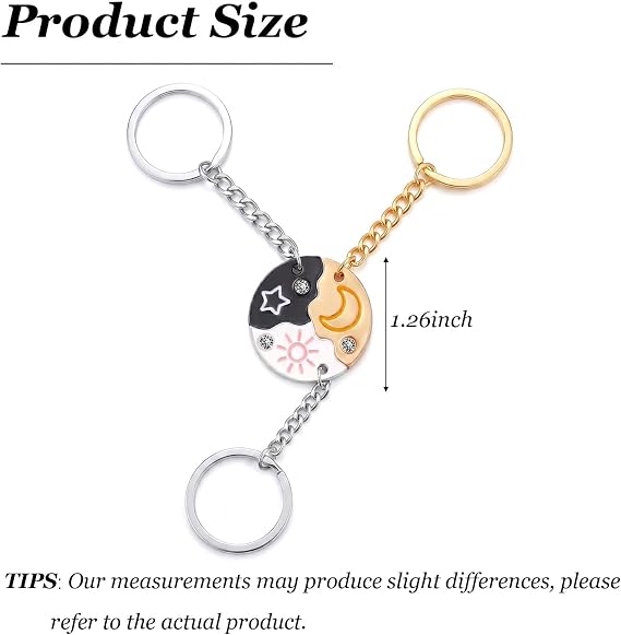 Celestial Sun & Moon Keychain - Y2K Star Beads & Gemstone Bag Charm